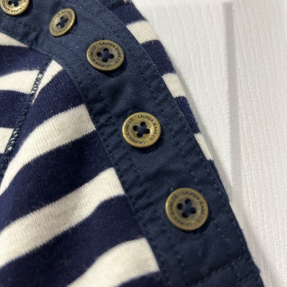 Lauren Ralph Lauren Striped Nautical Top Size Petite L Navy Blue & White office - Picture 4 of 7